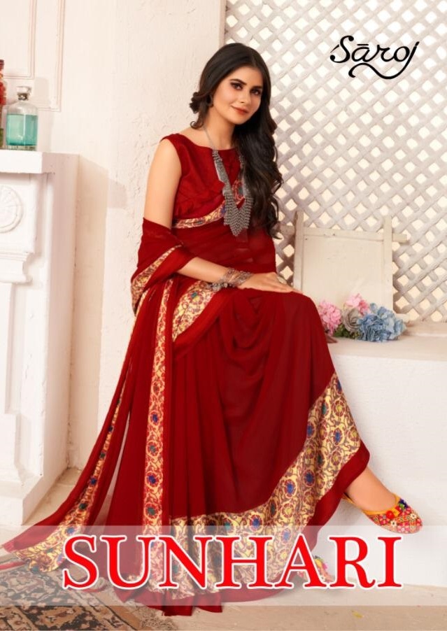 Saroj Sarees Sunhari Soft Georgette Designer Sarees Collection Wholesale Price