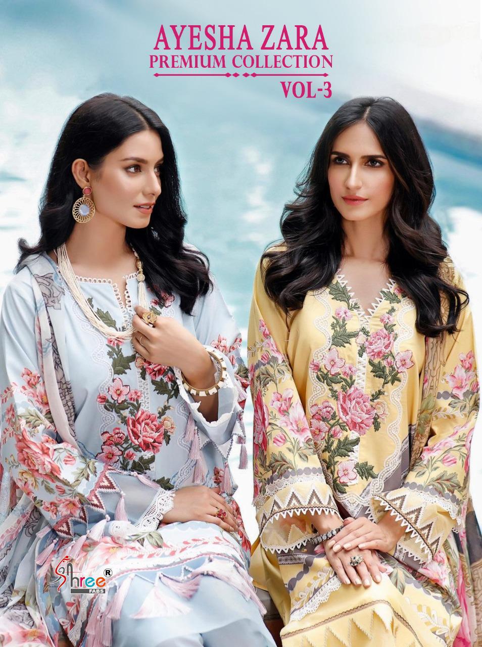Shree Fabs Ayesha Zara Premium Collection Vol 3 Pakistani Salwar Kameez Chiffon Dupatta Set Wholesale Price