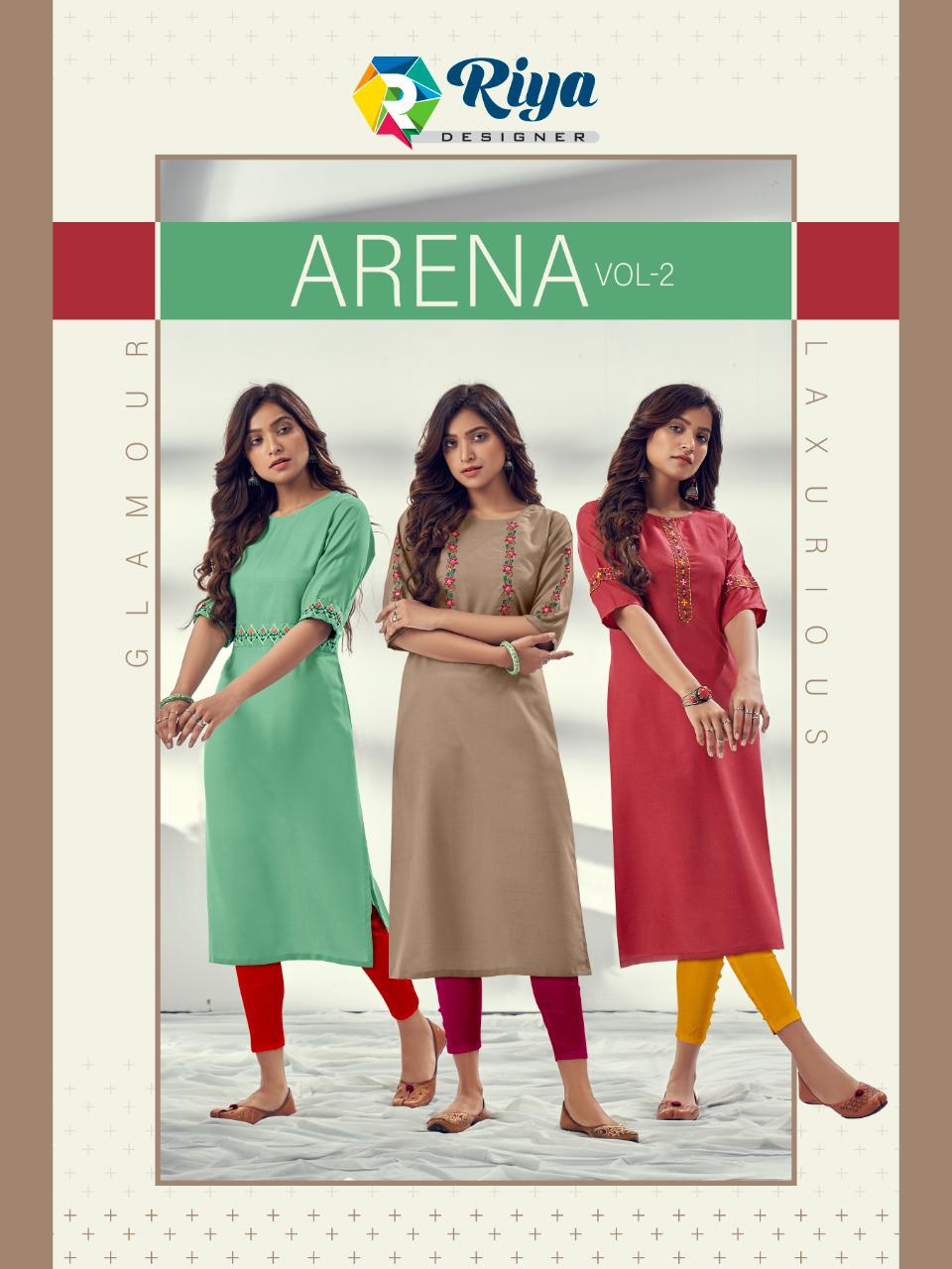 Riya Designer Arena Vol 2 Cotton Daily Wear Kurtis Collection Wholesale Price