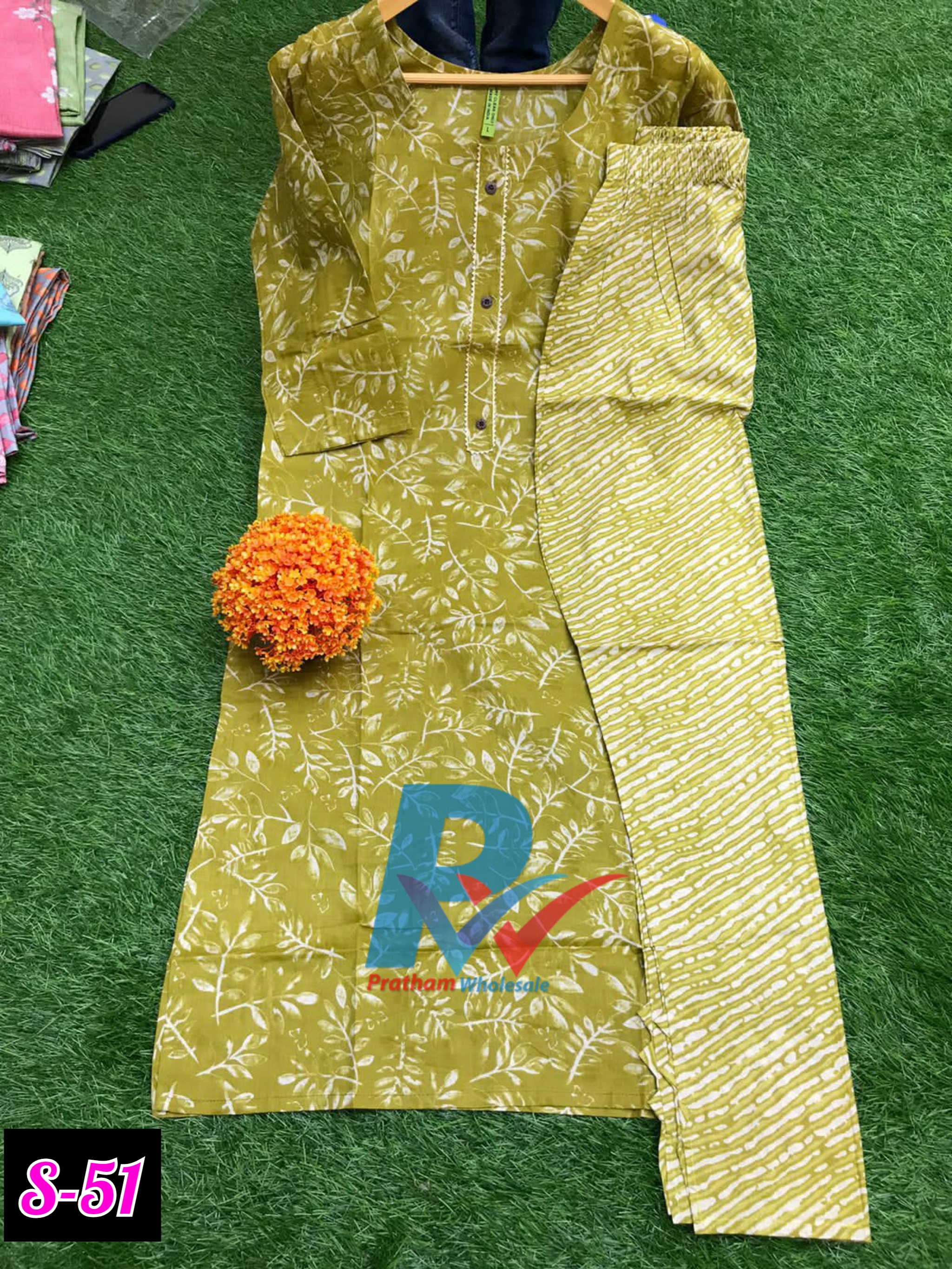 Pratham Wholesale S-51 Series Jaipuri Cotton Designer Kurtis With Pant Collection Surat