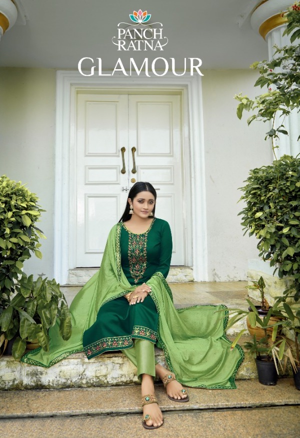 Panch Ratna Glamour Jam Silk Work Salwar Kameez Catalogue Wholesale Price Surat