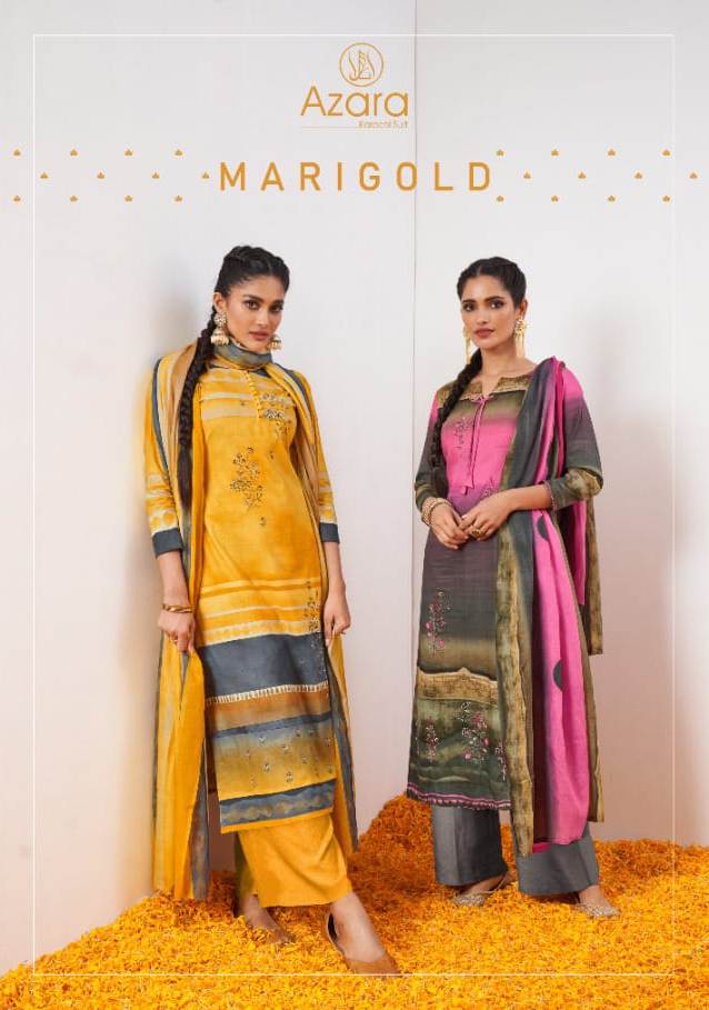 Azara Marigold Ethnic Wear Cotton Salwar Suits Catalogue Online Best Price Surat