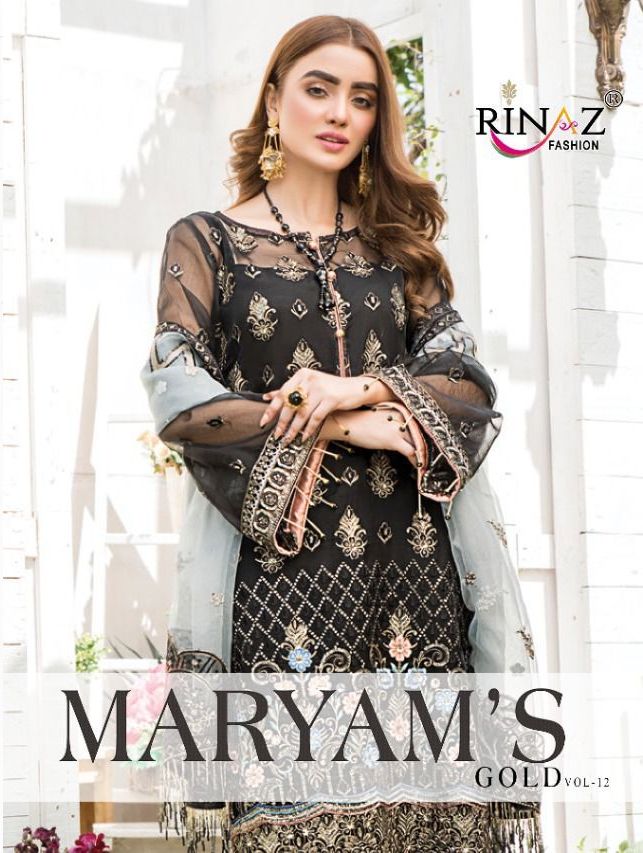 Rinaz Fashion Maryams Gold Vol 2 Faux Georgette Fancy Salwar Kameez Wholesale Price