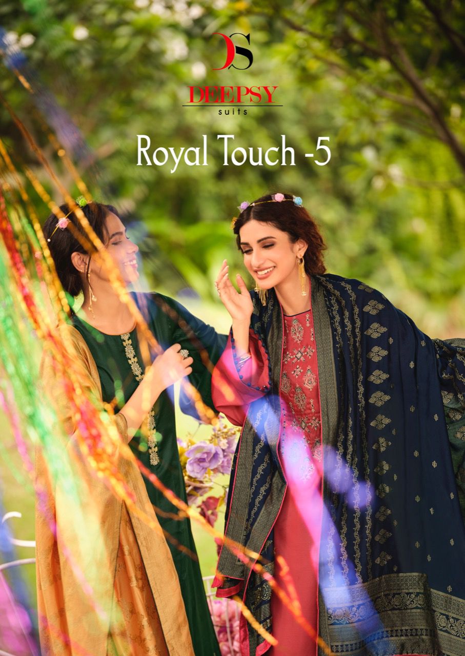 Royal Touch Vol 5 By Deepsy Suits 11501-11506 Series Tussar Silk Dress Material Wholesaler Dealer Surat