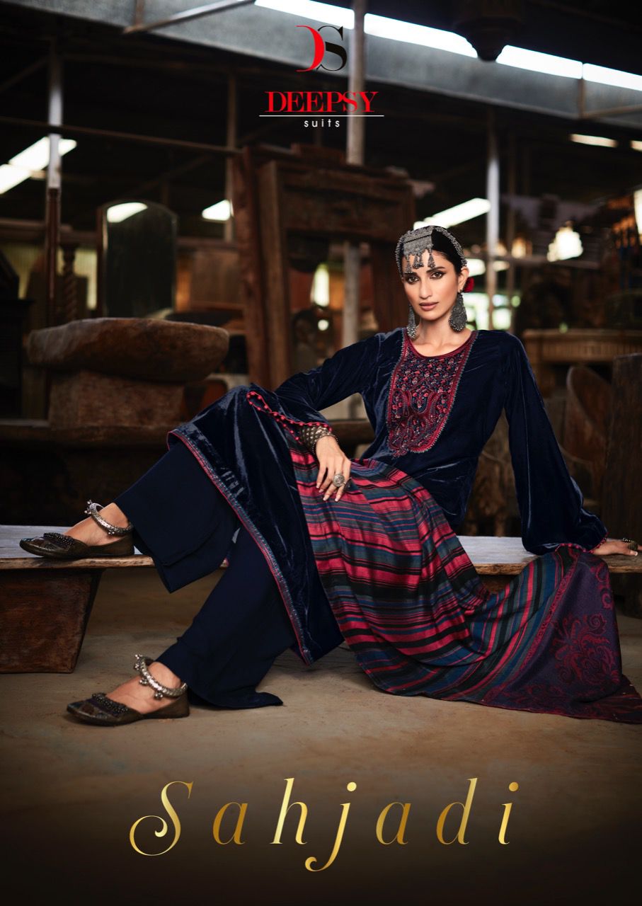 Deepsy Suits Sahjadi Velvet Designer Winter Collection Salwar Suits Wholesale Price