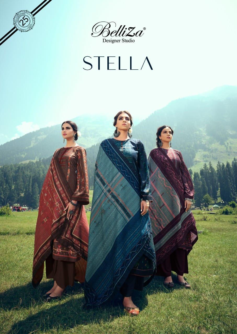 Belliza Designer Stella Pashmina Salwar Kameez Collection Surat Market