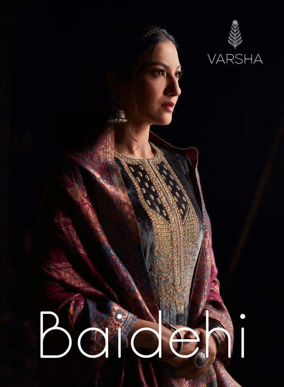 Varsha Fashion Baidehi Velvet Designer Salwar Suits Catalogue Wholesale Price Surat
