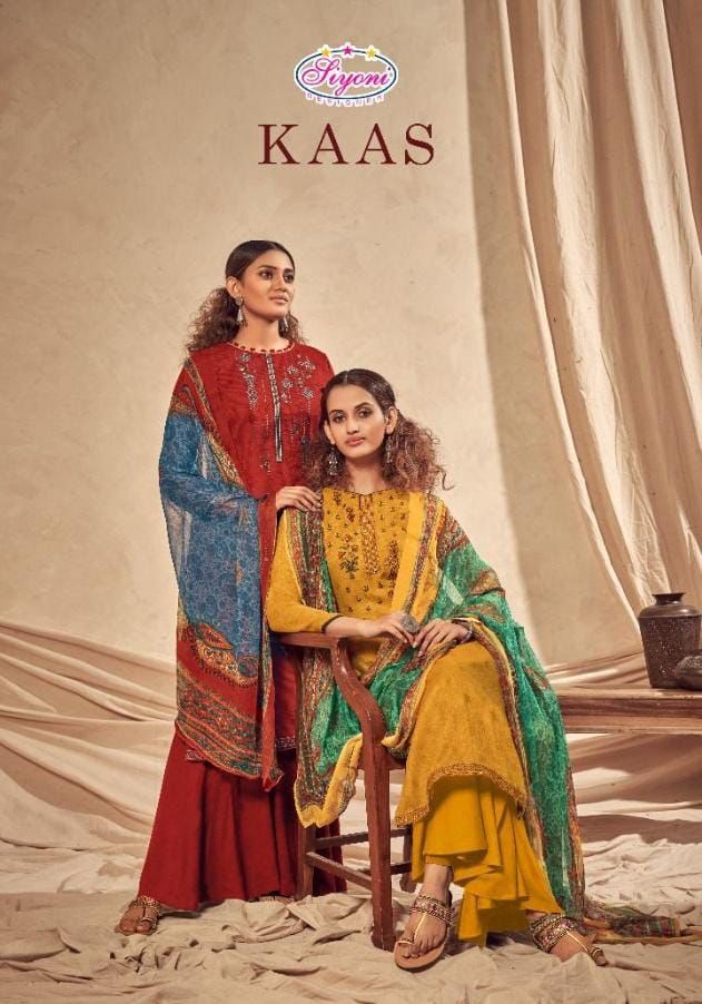 Siyoni Designer Kaas Pashmina Fancy Dress Material Collection Surat