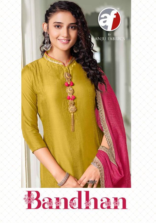 Anju Fabrics Bandhan 2101-2104 Series Festive Wear Kurtis Catalogue Wholesale Price