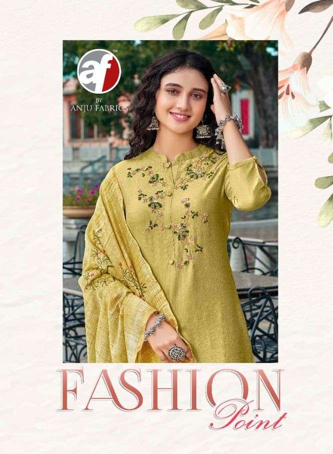 anju fabrics fashion point vol 1 2111-2116 exclusive designer kurti catalogue online supplier surat