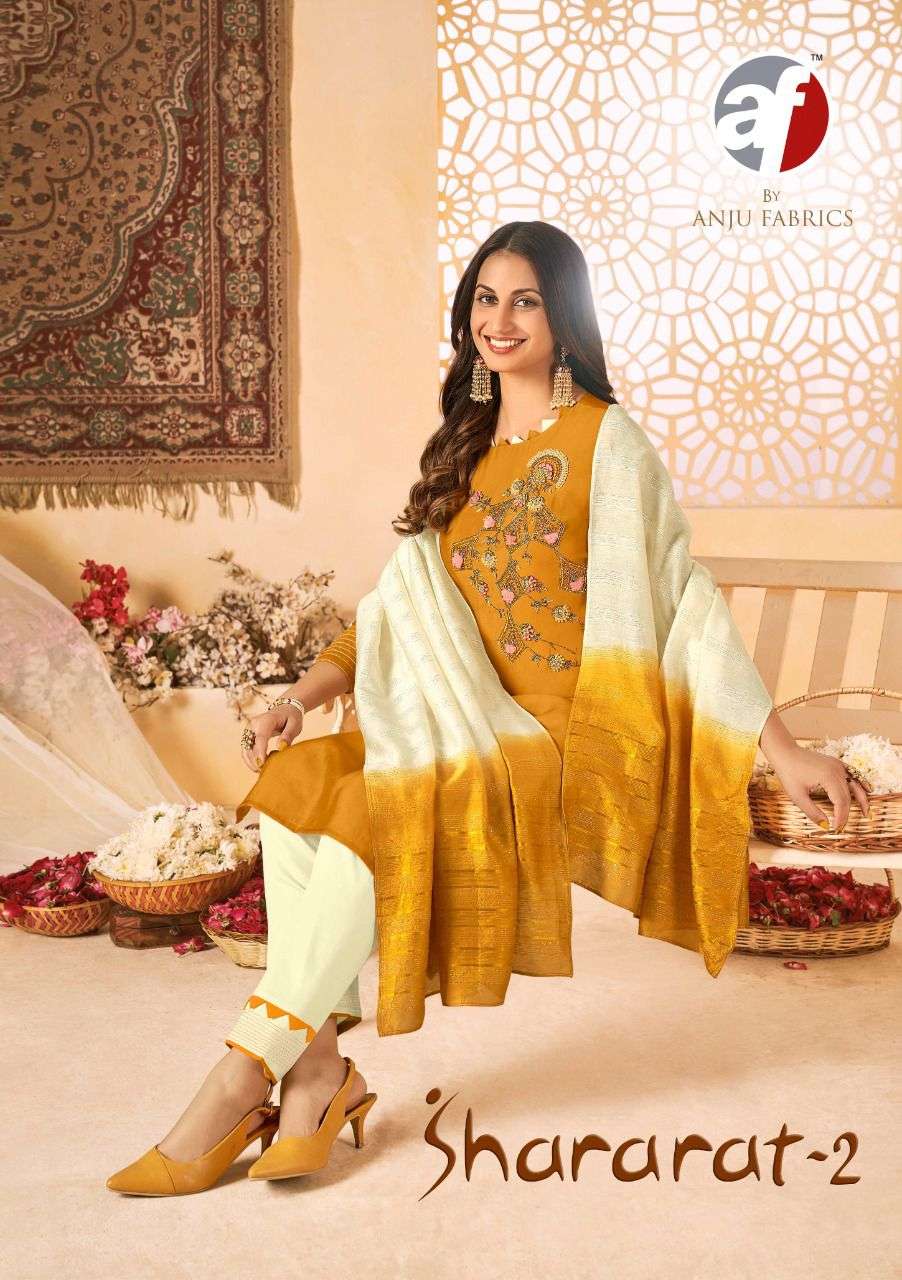 anju fabrics shararat vol 2 2151-2156 series exclusive designer kurti catalogue 2 design 2022