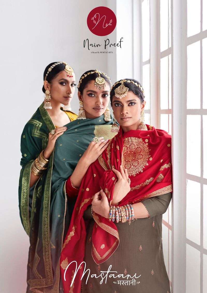 mumtaz arts mastaani 1001-1006 series stylish look designer suits catalogue online 