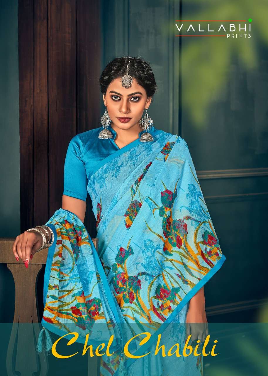 vallabhi prints hi chel chabili series 33232 to 33239 georgette fabric designer sarees online shopping surat 