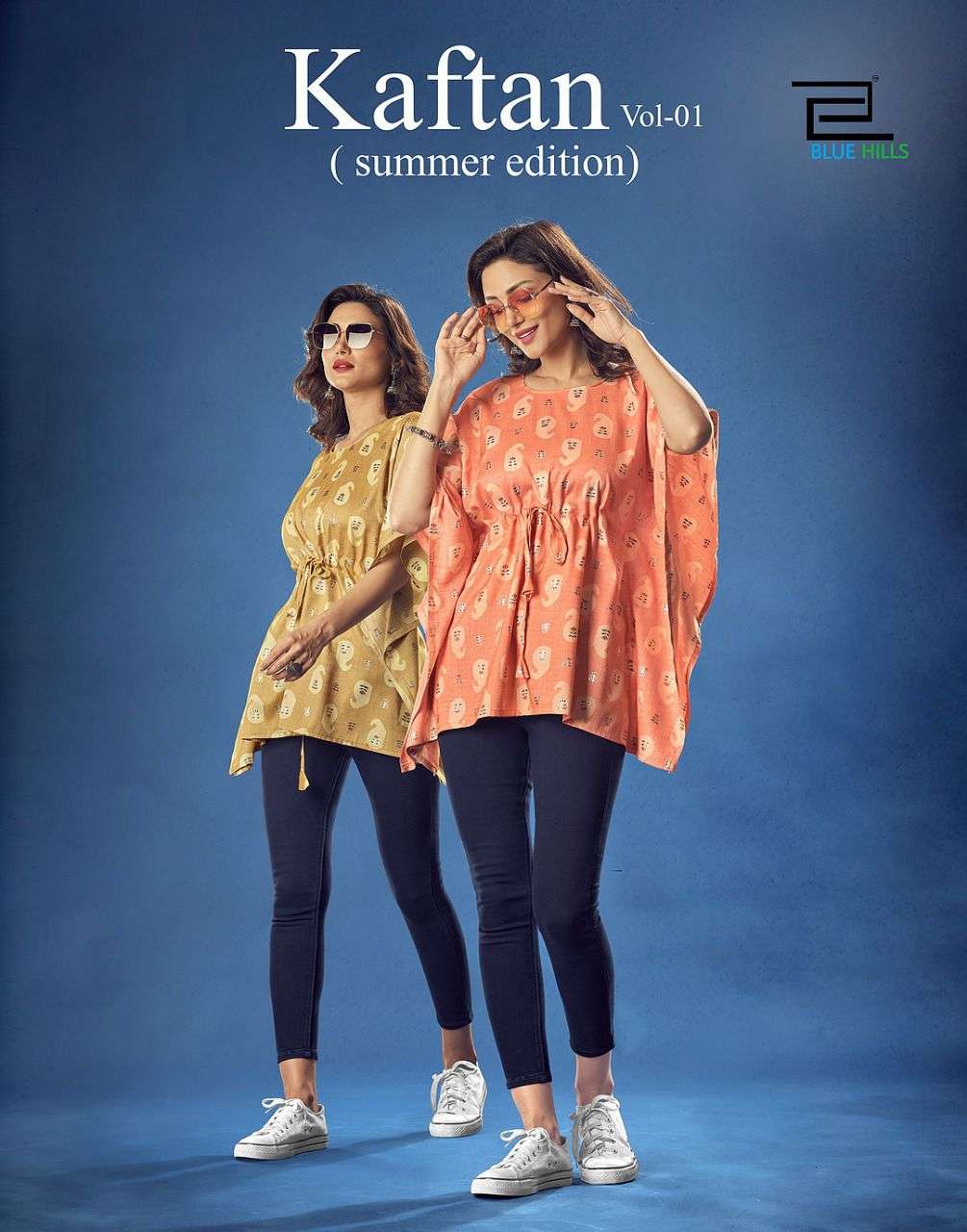 kaftan vol 1 summer edition stylish wear by blue hills wholesaler online shopping surat 