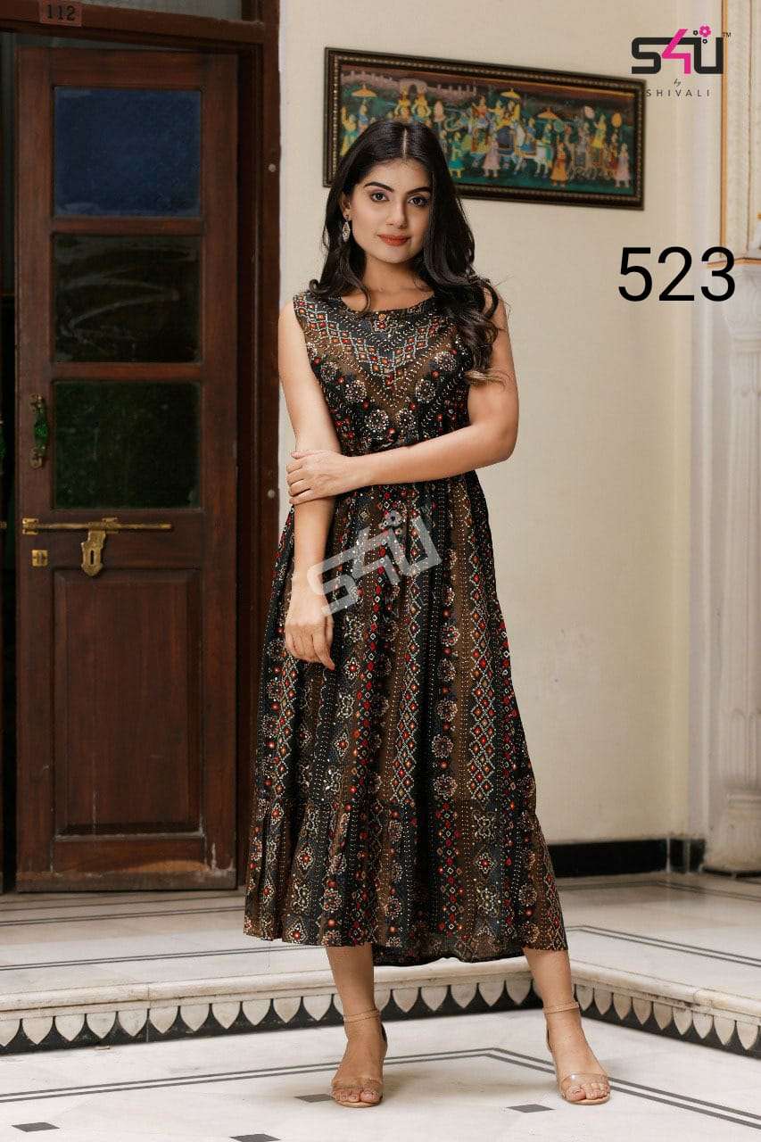 s4u 523 trendy look designer kurtis wholesale price surat