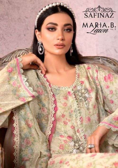 safinaz maria b vol 8 pure lawn embroidered pakistani salwar kameez wholesale price 