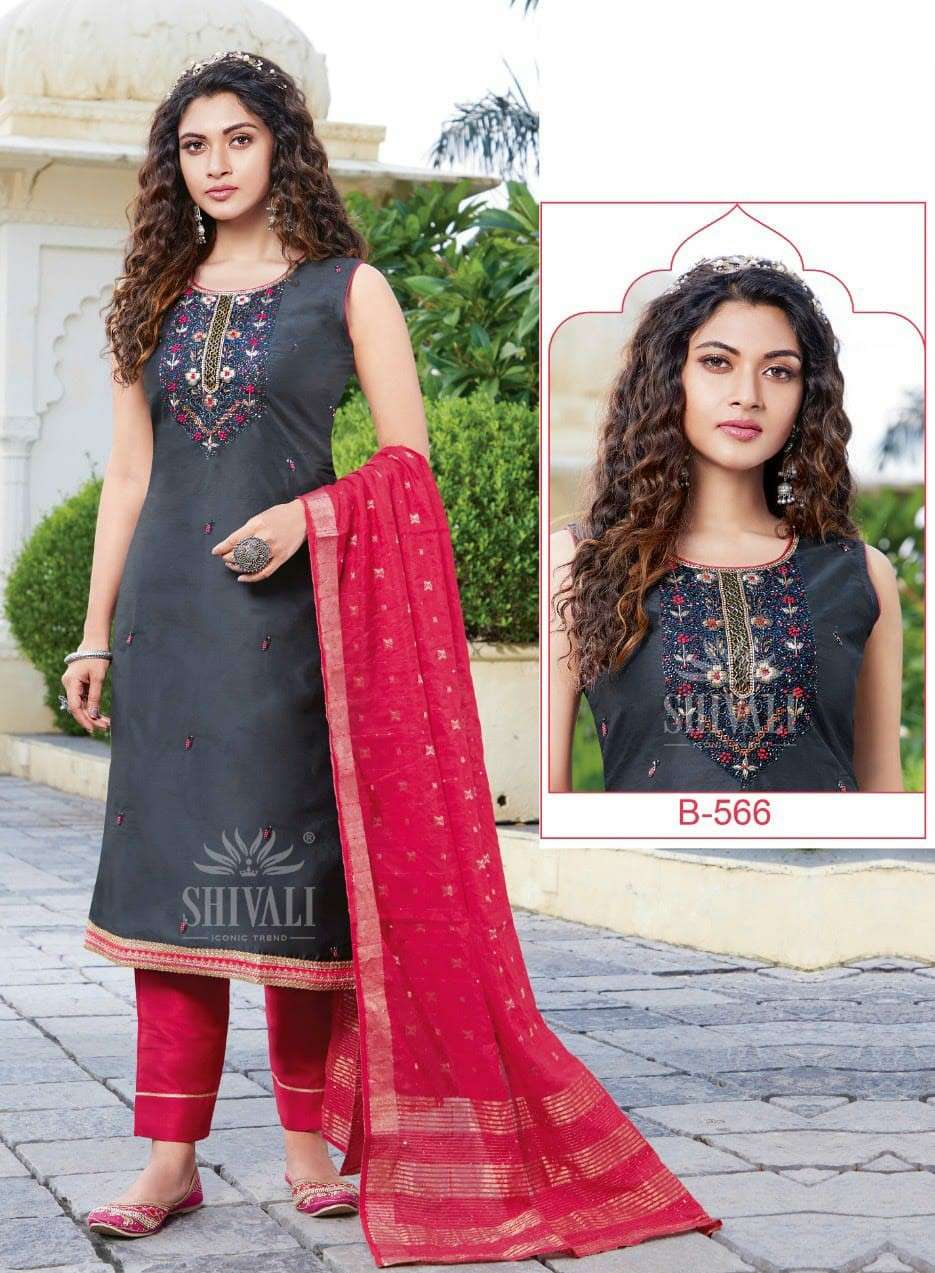 shivali b -566 designer fancy fabric salwar kameez online dealer at surat 