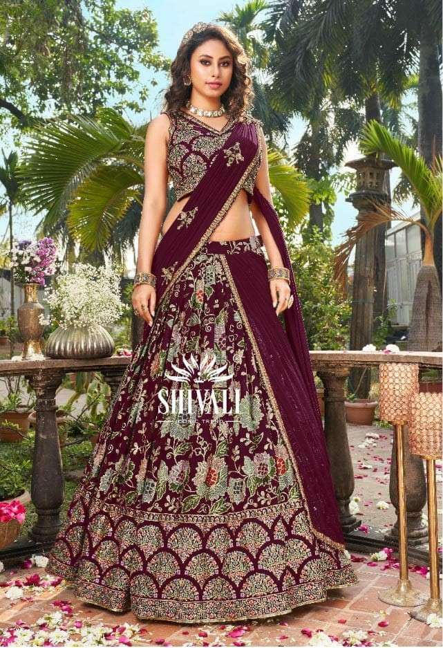 shivali ja 210 exclusive georgette wedding lehenga collection online supplier surat 