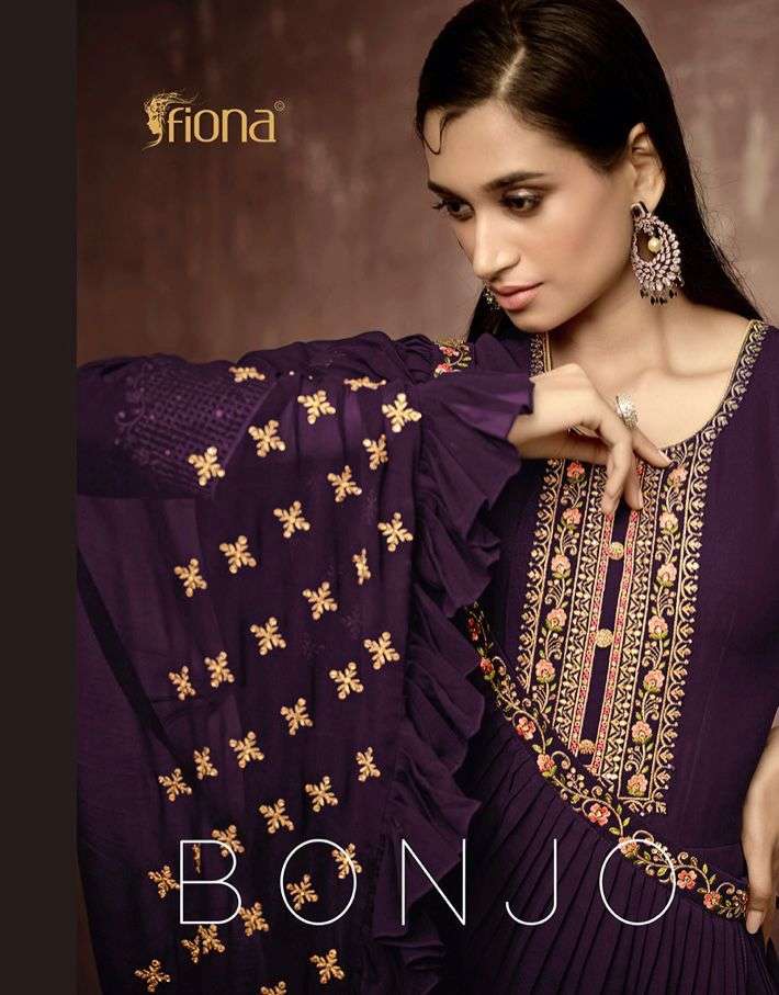 fiona fashion bonjo 51131-51134 series georgette fancy top with dupatta collection wholesale price 