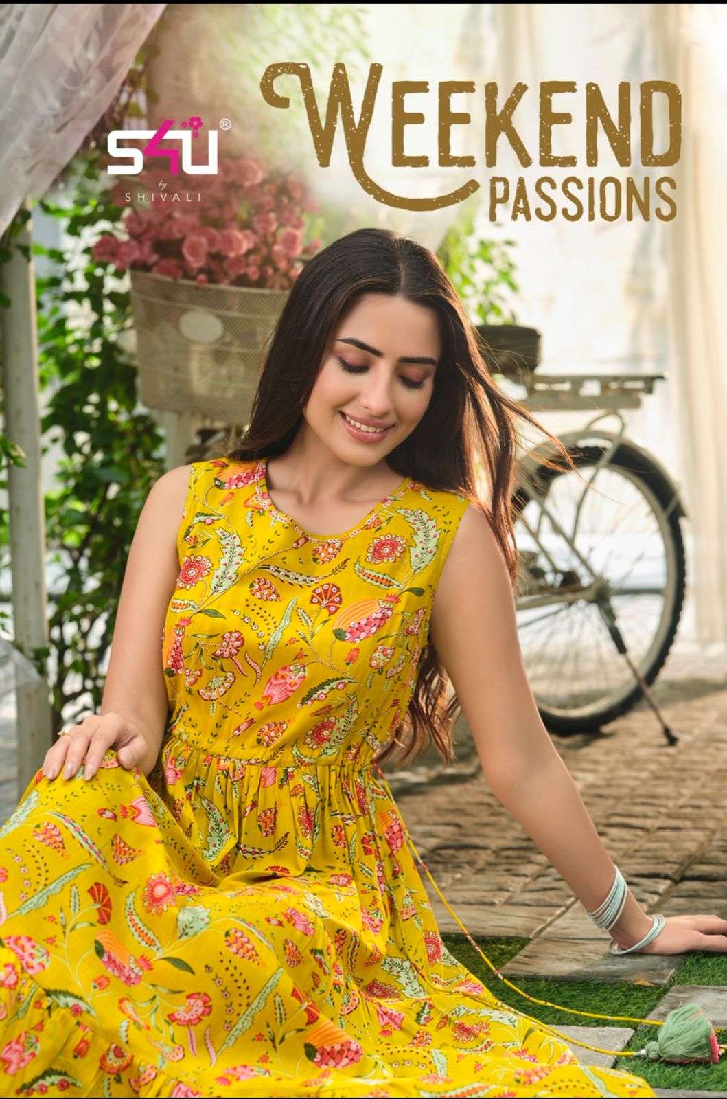 s4u weekend passion 01-06 series rayon long designer kurtis wholesale price supplier surat