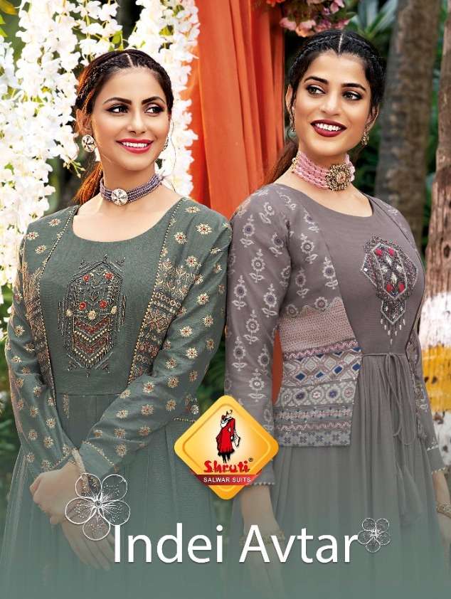 shruti suits indie avtar designer look latest fancy salwar suits wholesale price surat