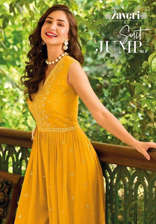 zaveri jumpsuits vol-3 1094-1096 series georgette embroidered fancy long gown collection surat