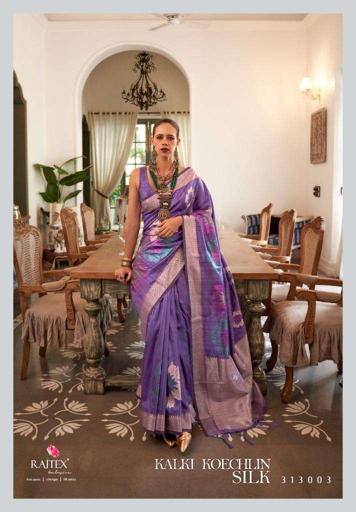 rajtex kalki koechlin silk 313001-313006 series exclusive designer saree catalogue manufacturer surat 