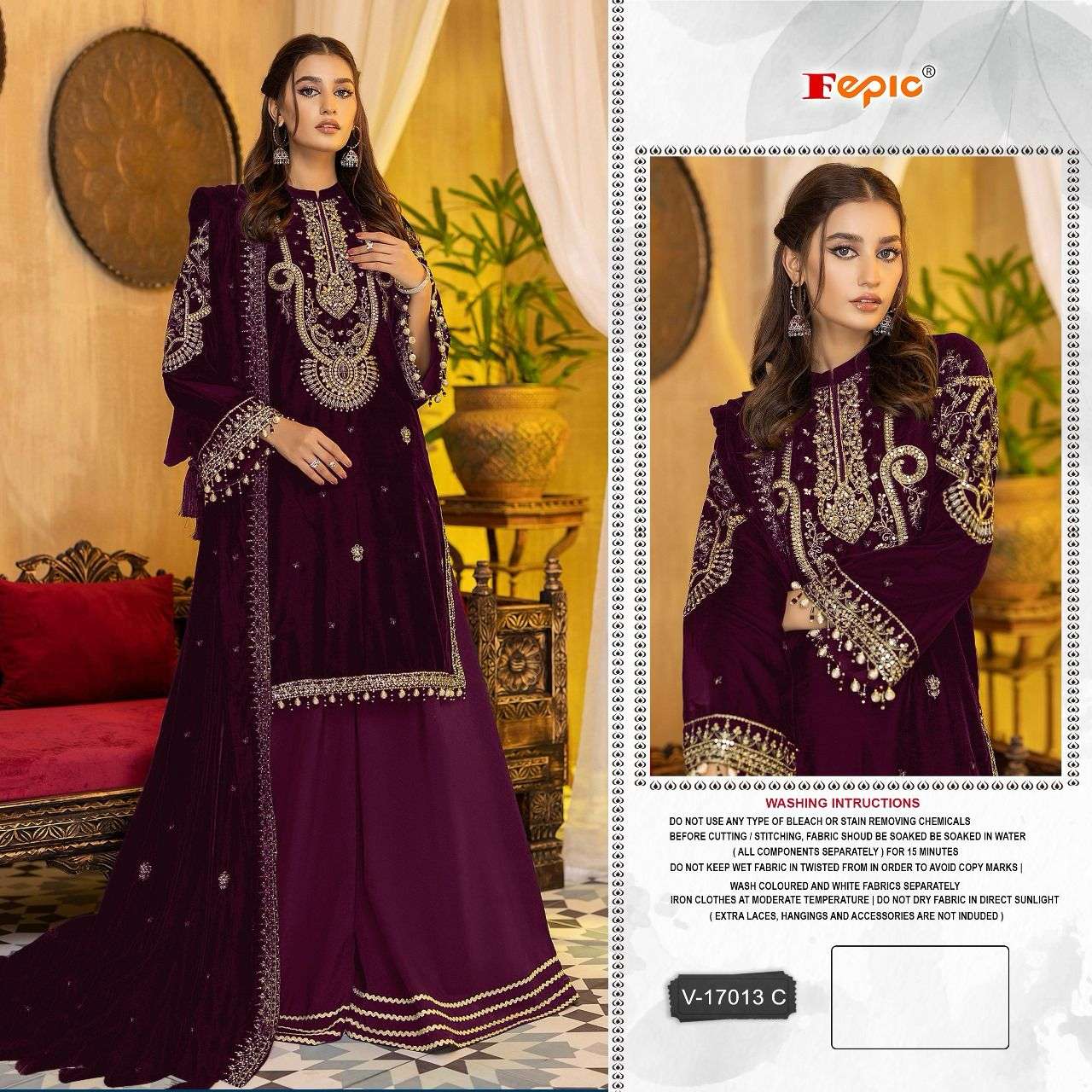 fepic rosemeen v 17013 colour series designer party wear velvet suits online shopping surat 