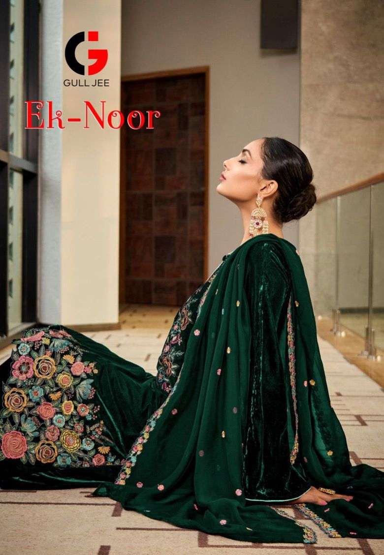 gull jee ek-noor 16001-16004 series velvet embroidered winter wear salwar kameez wholesale price 