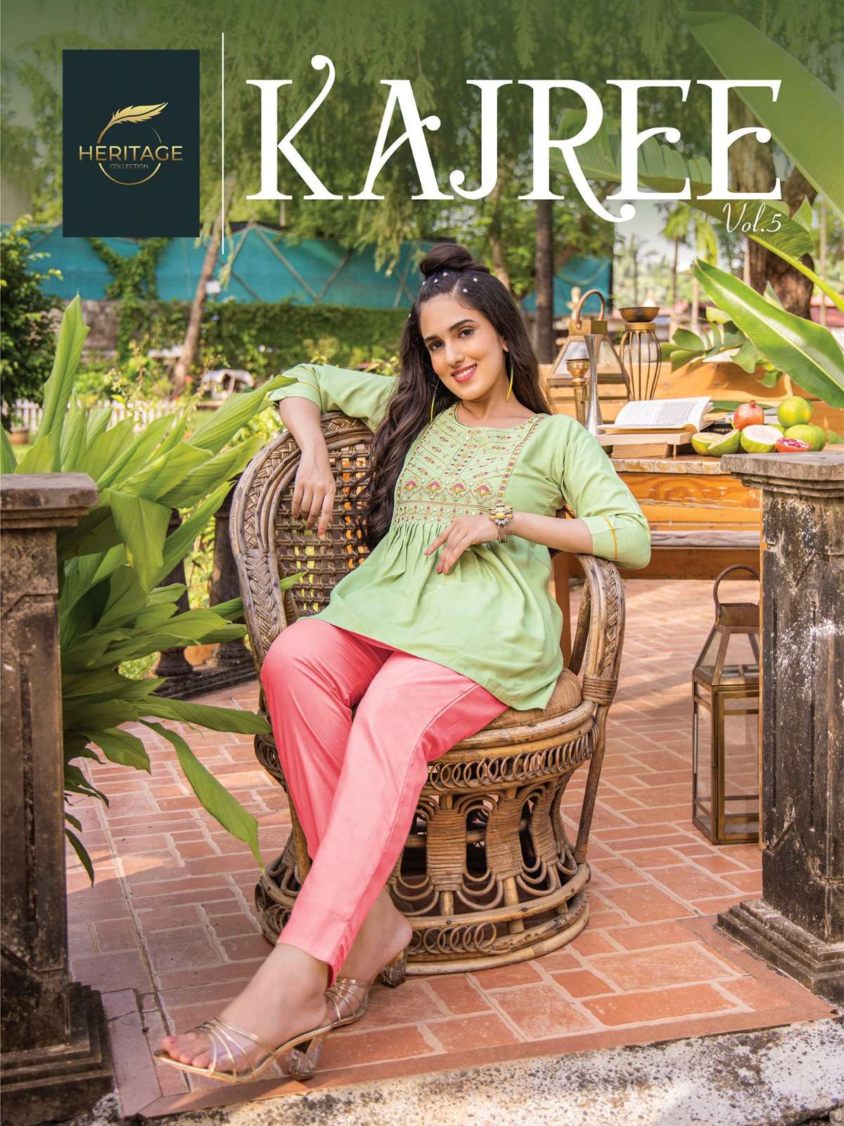 heritage collection kajree vol-5 501-508 series latest designer short kurti wholesaler surat gujarat