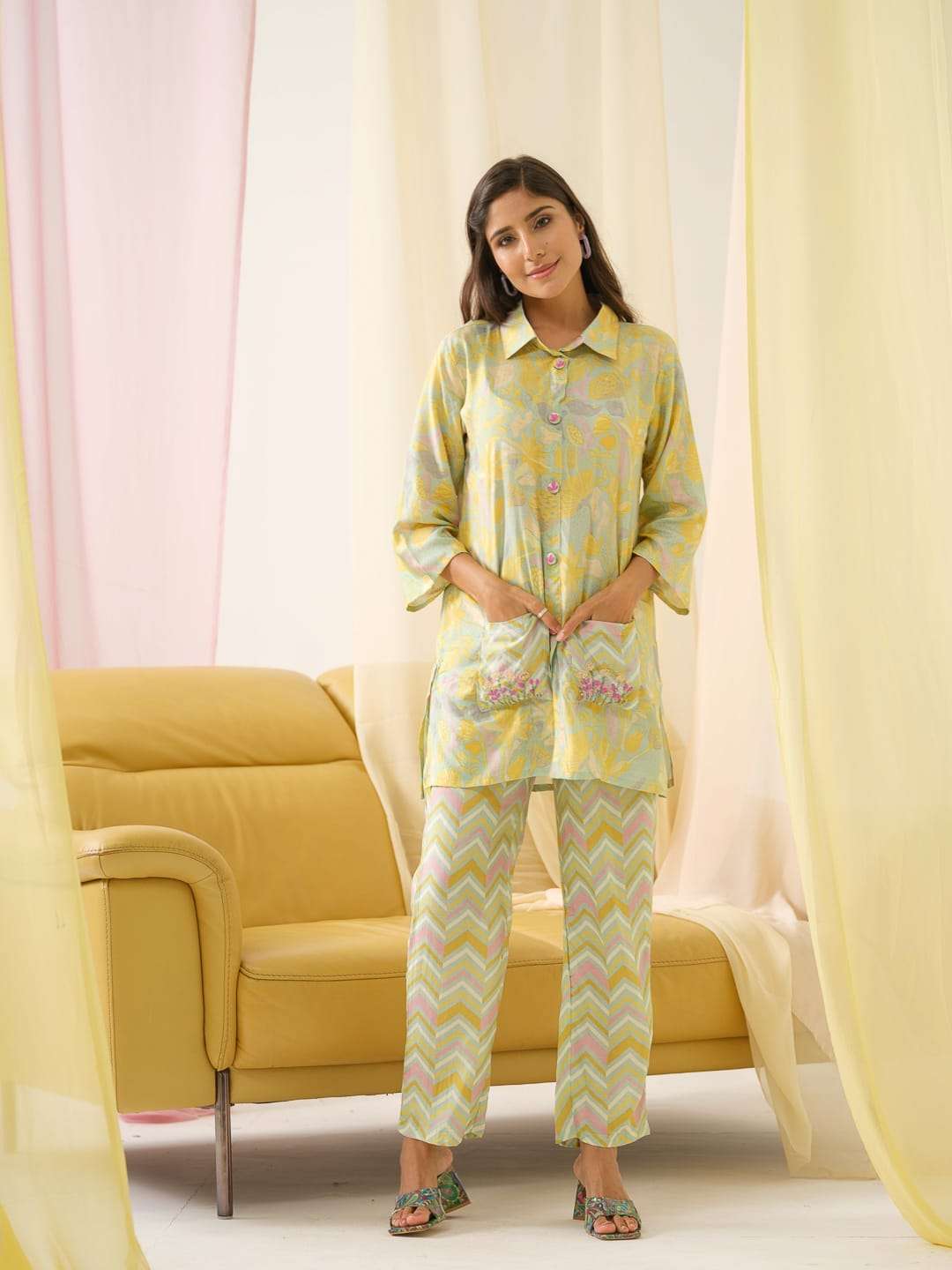 psyna 2316 exclusive party wear pure muslin cord set wholesaler india 