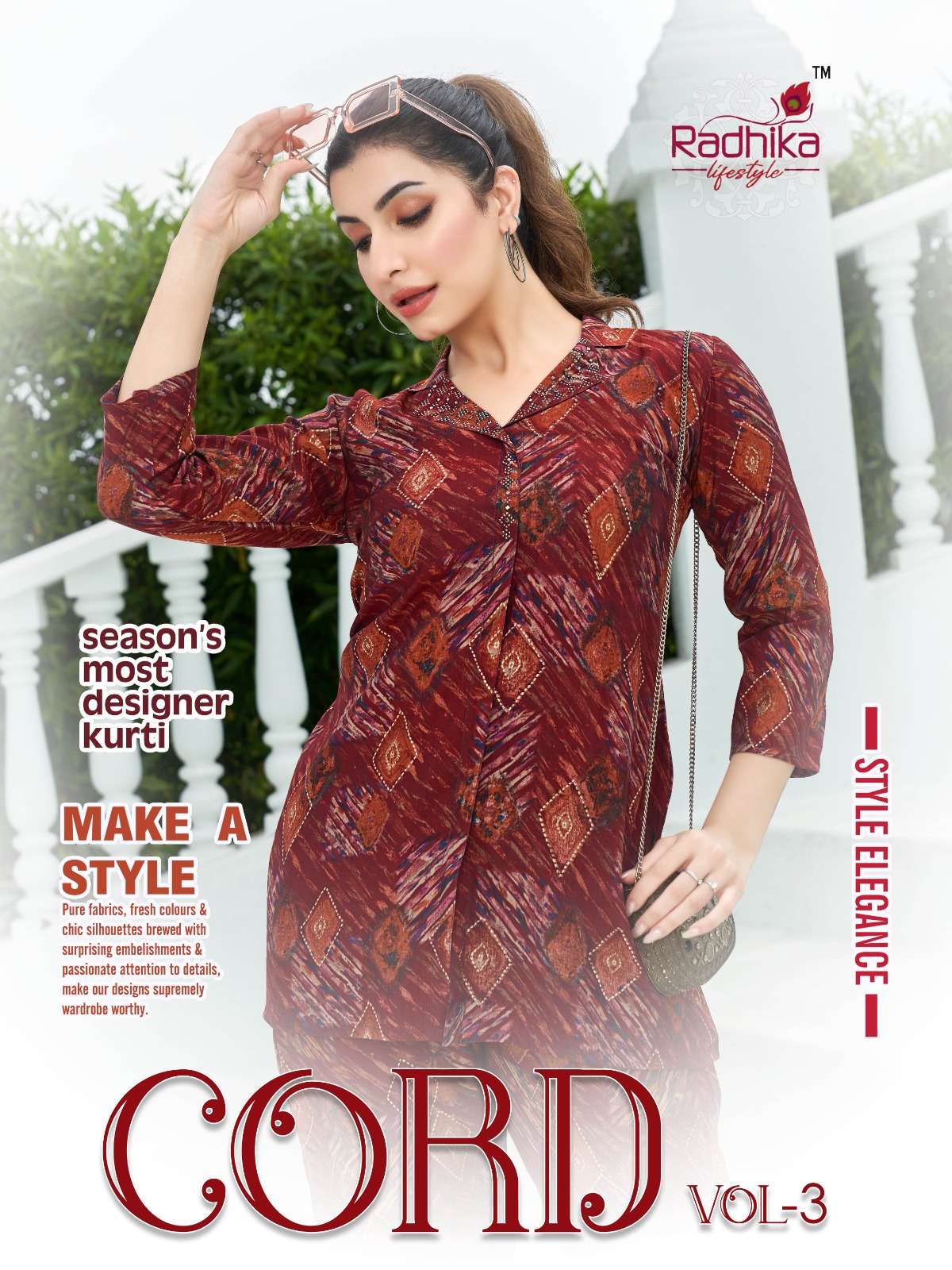 radhika lifestyle cord vol-3 3001-3004 series latest designer cord set wholesaler surat gujarat
