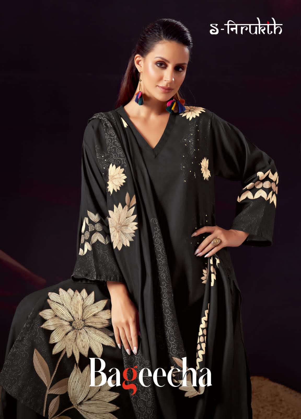 s-nirukth bageecha latest designer festive wear salwar kameez at wholesale rate surat gujarat