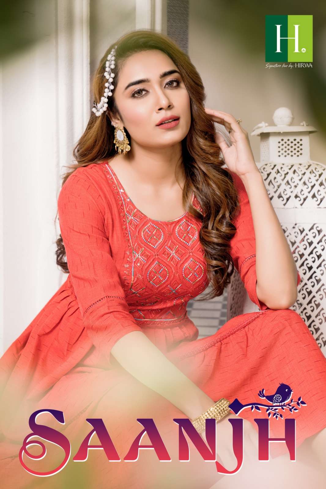 H Dot Hirwa Aaira Latest Style Fancy Aliya Cut Kurti Wholesaler