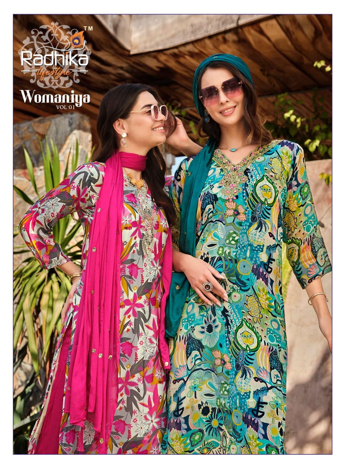 radhika lifestyle womaniya vol-1 1001-1006 series designer trending kurti set wholesaler surat gujarat