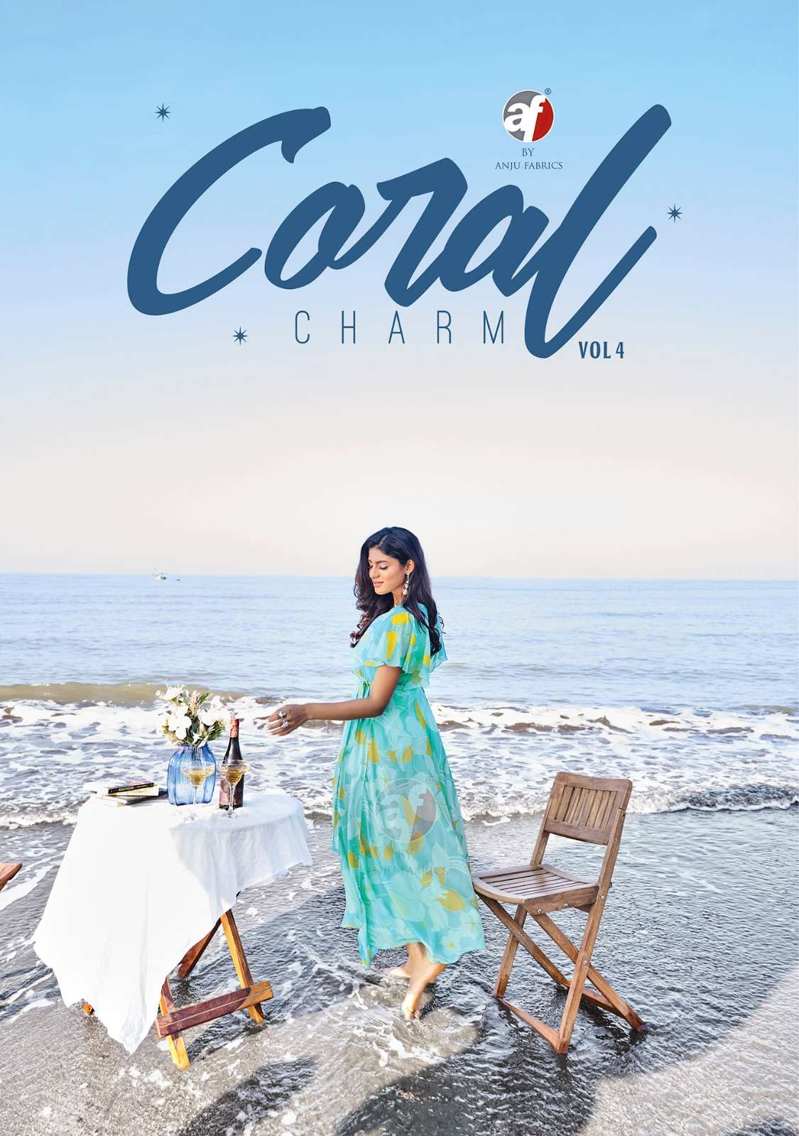 anju coral charm vol 4 3521-3526 series  viscose premium chiffon digial printed long kurti fancy catalogue 