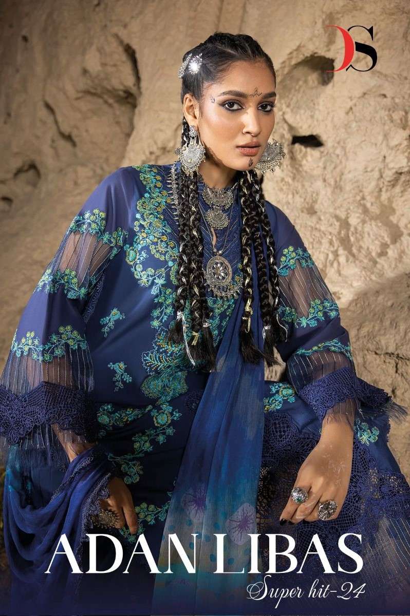 deepsy suits adan libas vol-24 super hit pure cotton designer pakistani suits catalogue at surat gujrat 