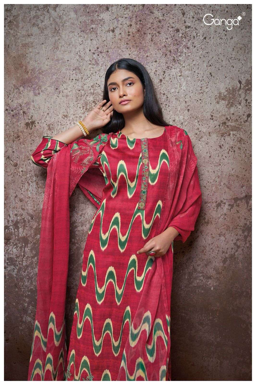 Ganga Fashions Ateet Woven Silk Partywear Salwar Suit C-1357