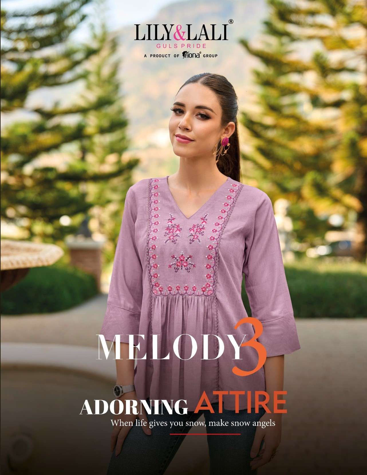 lily&lali melody vol-3 18001-18008 series fancy viscose rayon designer short tops latest catalogue surat gujrat 