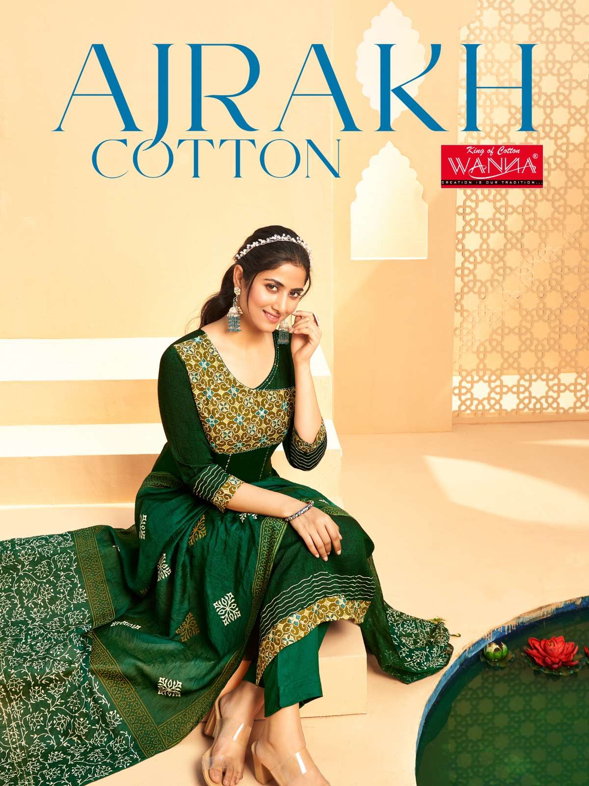 wanna ajrakh 1001-1006 series fancy rayon designer kurti catalogue online wholesaler surat gujrat 