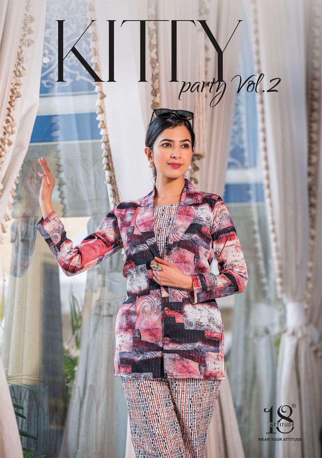 18 attitude kitty party vol-2 201-207 series crop top and pant party wear wholesale collection surat gujarat 