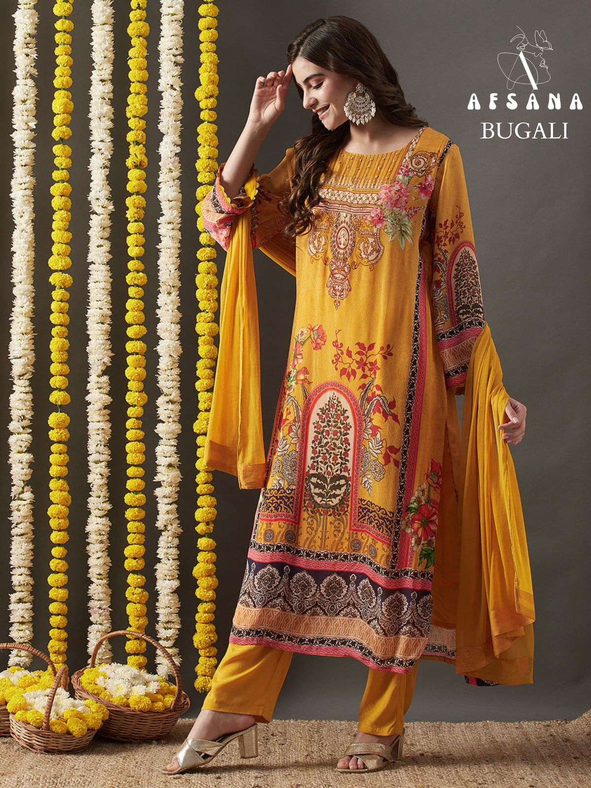 afsana bugali exclusive party wear straight ready to wear hand work suits size set colection 