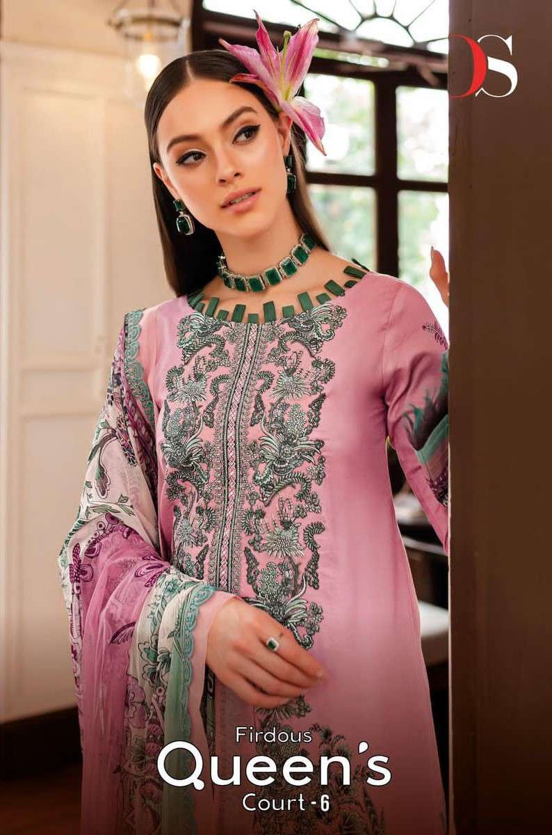 deepsy suits firdous queens court vol-6 6001-6008 series chiffon dupatta pakistani salwar kameez catalogue manufacturer surat