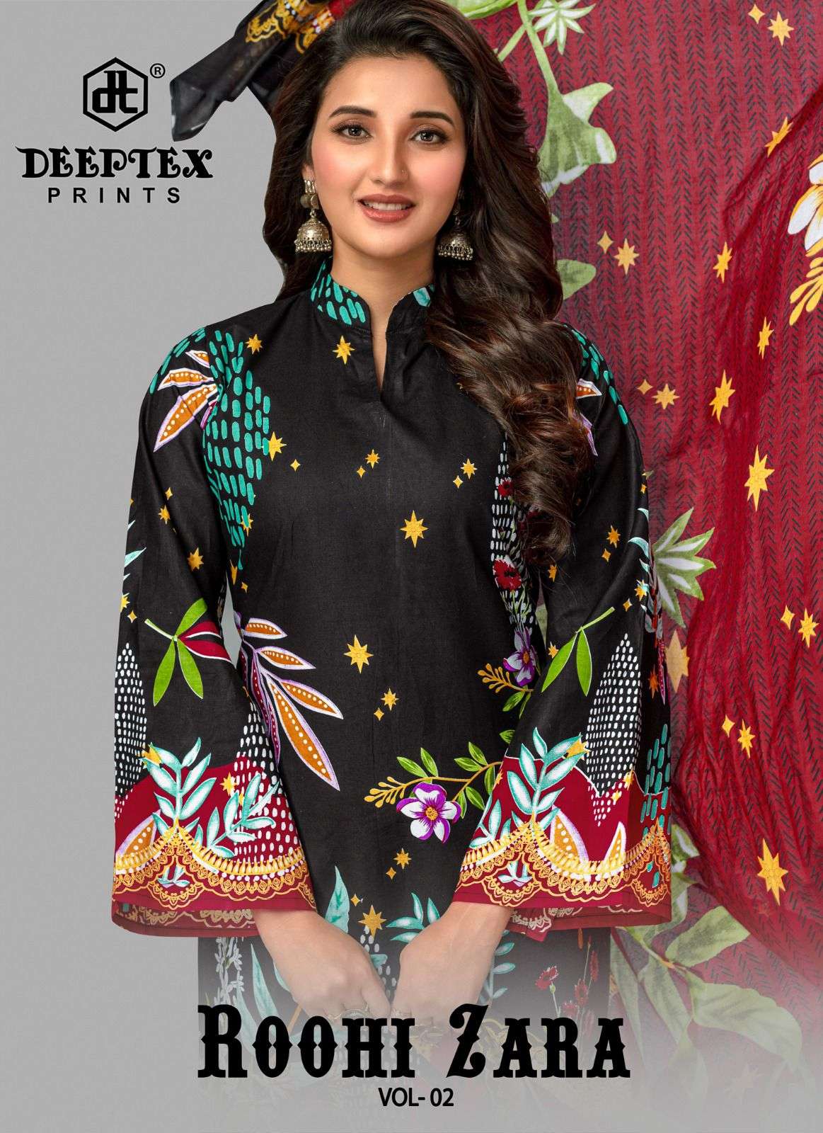 deeptex roohi zara vol 2 2001-2008 series poplin lawn cotton designer unstich karachi suits catalogue wholesale price 
