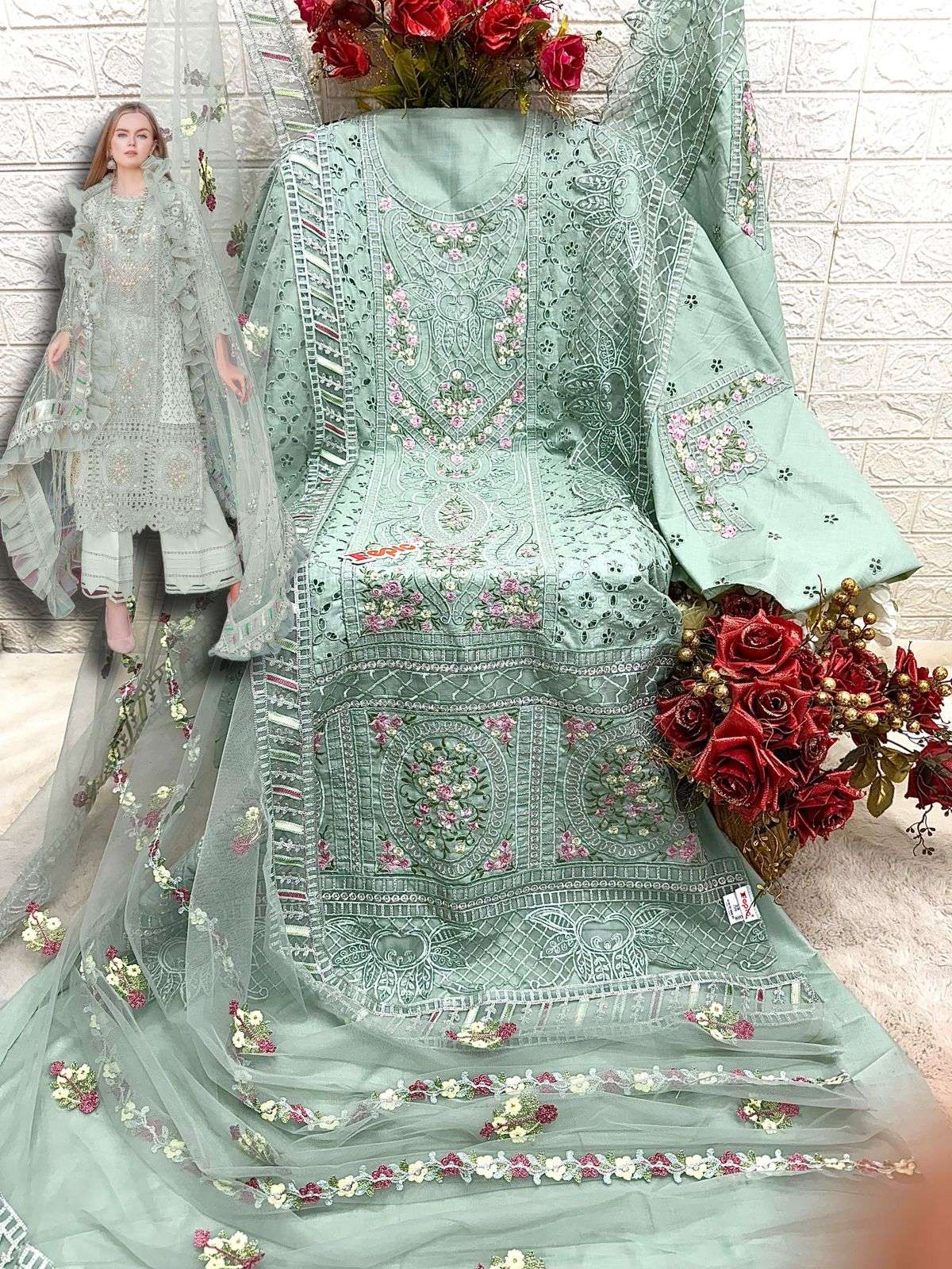 fepic rosemeen 1789 colours pure cotton embroidered pakistani salwar kameez wholesale price surat
