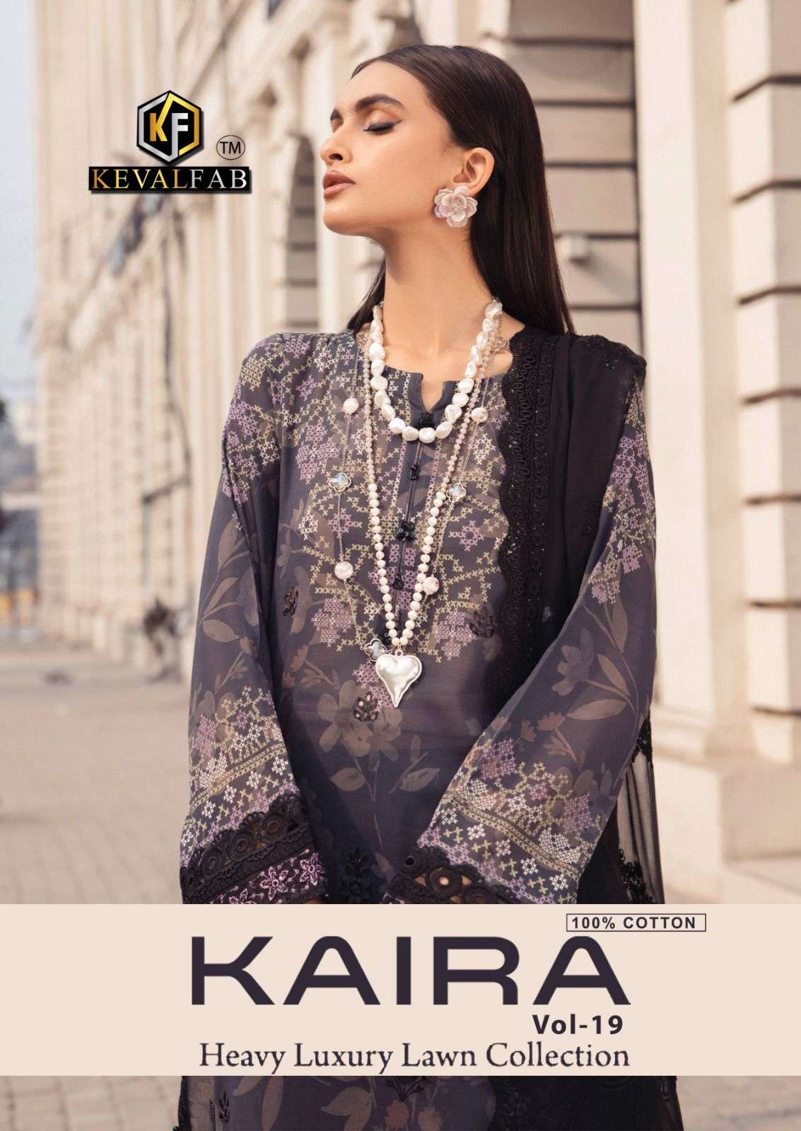 keval fab kaira vol-19 1901-1906 series heavy lawn cotton pakistani salwar suits catalogue wholesaler surat gujarat
