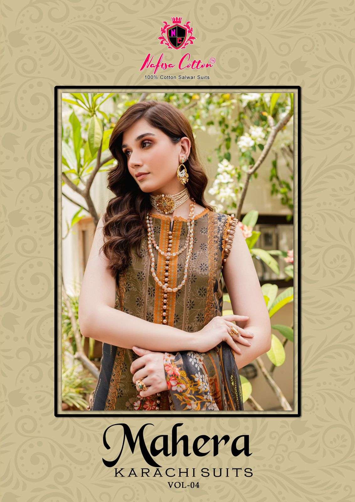 nafisa cotton mahera karachi suits vol-4 4001-4006 series cotton salwar kameez wholesale price surat gujarat