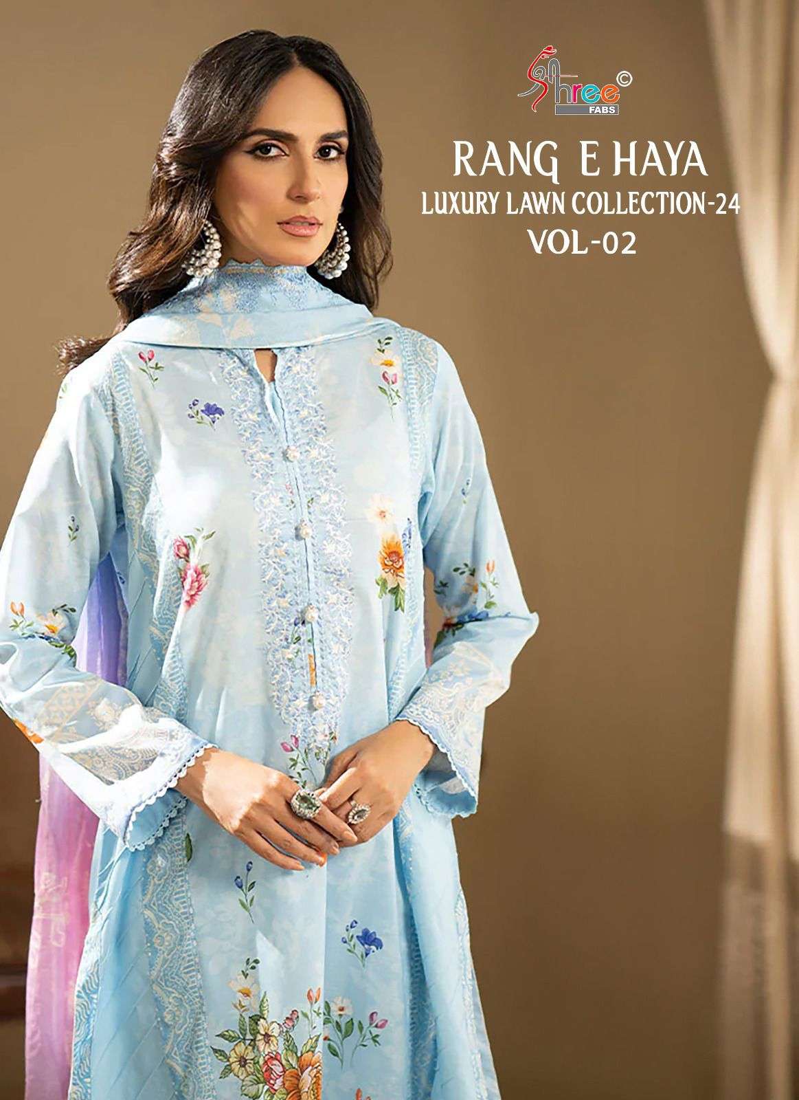 shree fabs rang e haya vol-2 3464-3469 series cotton printed pakistani salwar suits manufacturer surat gujarat