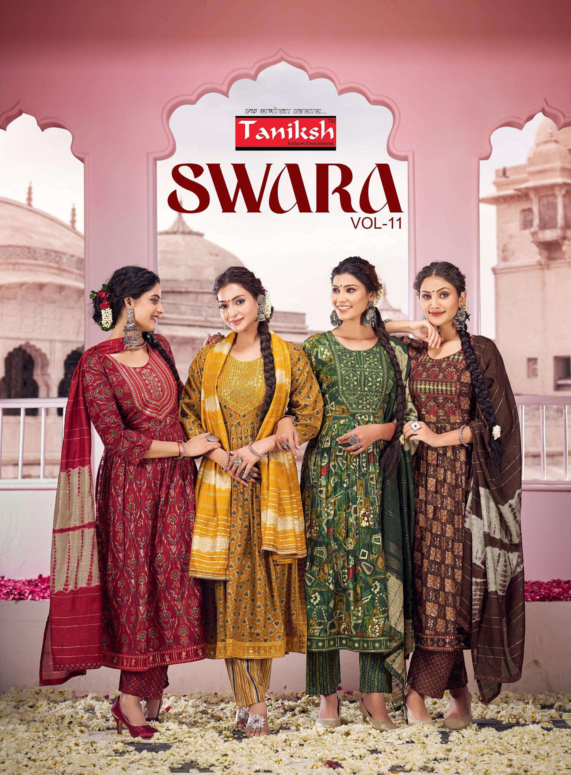 tanishk fashion swara vol-11 11001-11008 series nayra cut designer kurtis latest catalogue manufacturer surat gujrat 