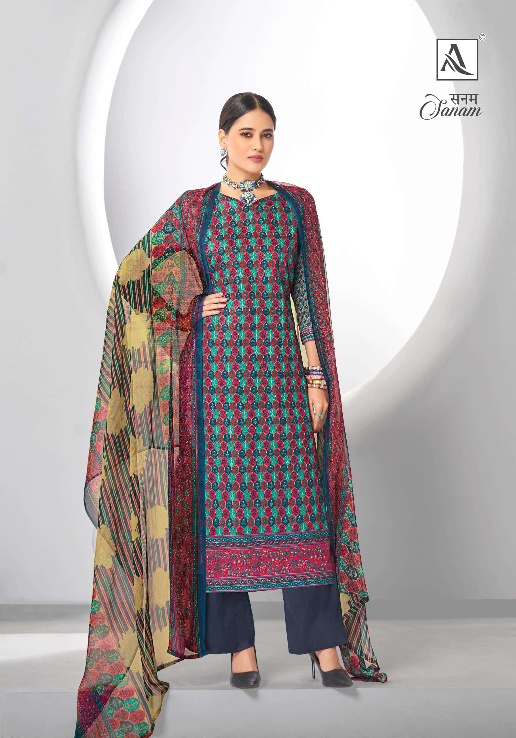 alok suit sanam printed designer zam cotton designer salwar suits wholesale price surat gujarat 
